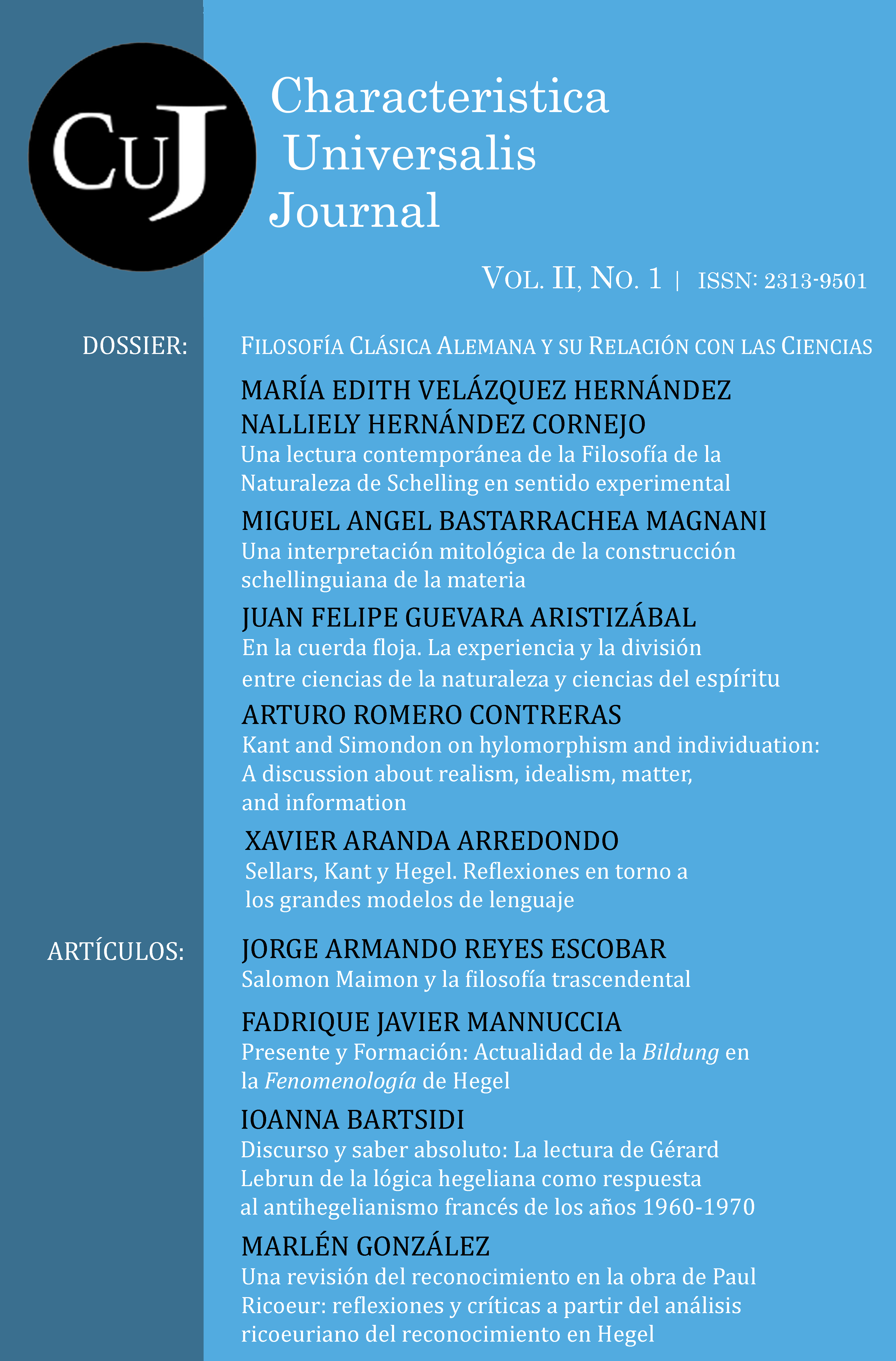 Characteristica Universalis Journal, Vol. II Issue 1